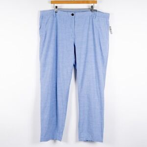 Talbots Womens Relaxed‎ Chino Pants Plus Size 20W Blue Ankle Length Cotton Blend